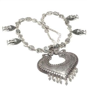 New Handmade Ethnic Antique Design Silver Necklace